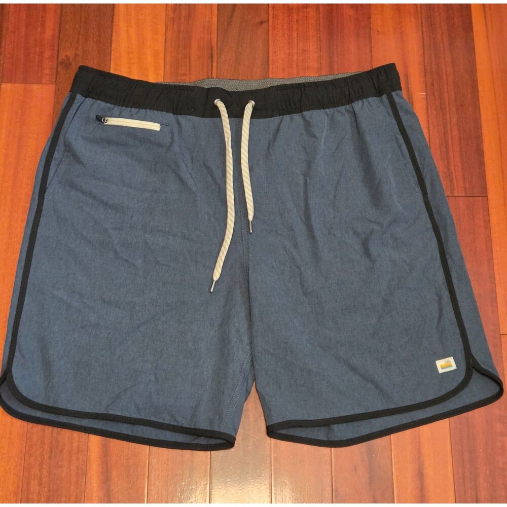 Vuori Men's 2X Athletic Blue/Indigo Bank Shorts Drawstring Athleisure